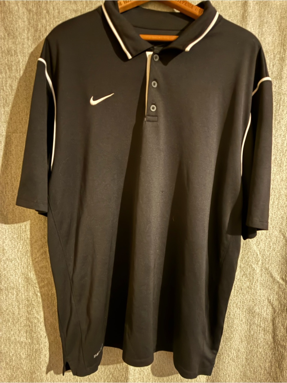 Nike Men’s Black with White Trim Polo Shirt XXL